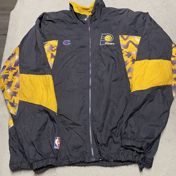 Vintage Indiana Pacers Jacket Mens Large Champion Windbreaker Full Zip 90s NBA - Picture 1 of 14